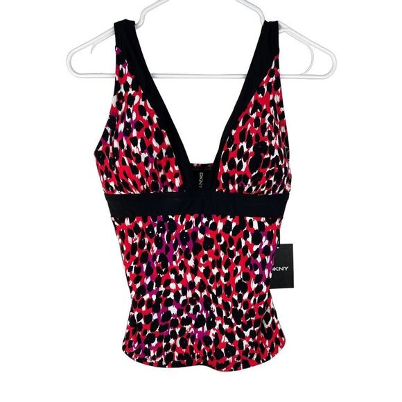 Women's DKNY Animal Print Tankini Top Medium - Picture 2 of 8